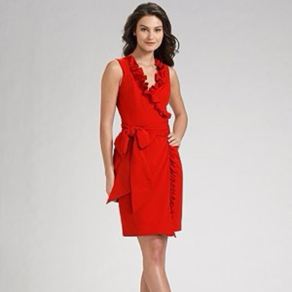 Diane Von Furstenberg DVF Hampton Wrap Dress Red  Size 4